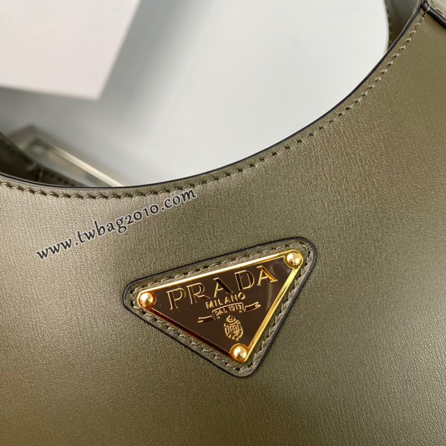 Prada專櫃2023新款腋下包 1BC179 普拉達水波紋小牛包中古腋下包女士肩背包 csp1506